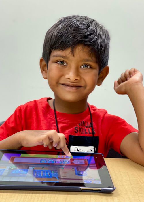 Kid with an ipad